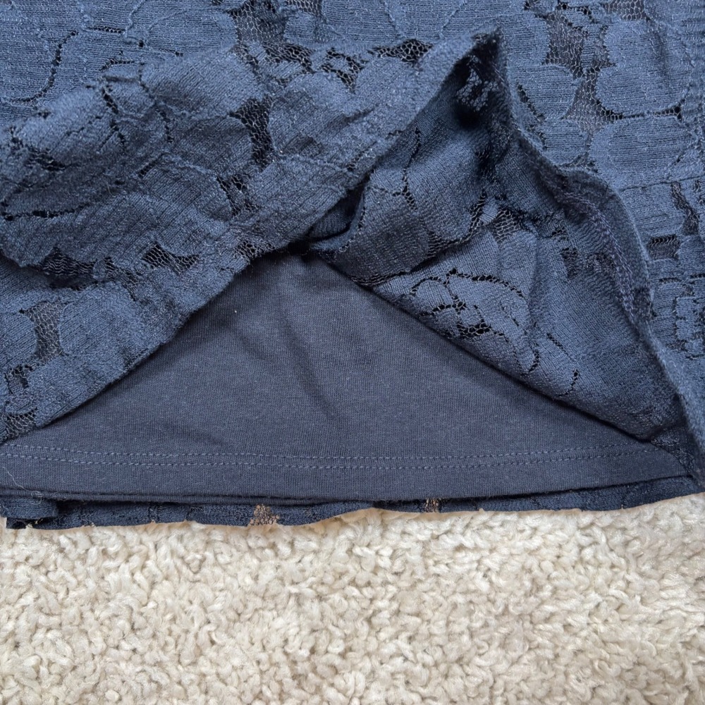 Abercrombie Kids Girls Navy Floral Lace Peplum Tank Top Sleeveless Medium M - Picture 6 of 7